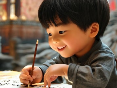 墨舞童年，小学生硬笔书法动态图，展现文化传承与成长足迹