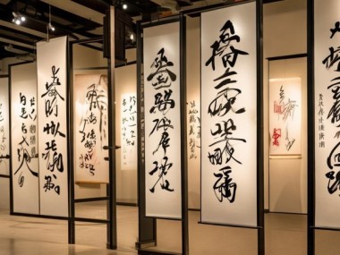 飘逸四字七行书法艺术展