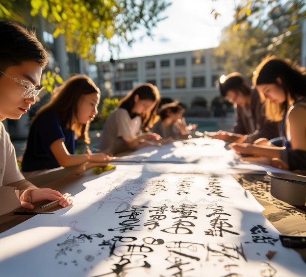 校园书法风潮兴起，课余生活新风尚绽放,校园书法风潮兴起，课余生活新风尚绽放,书法艺术,书法名家,第1张