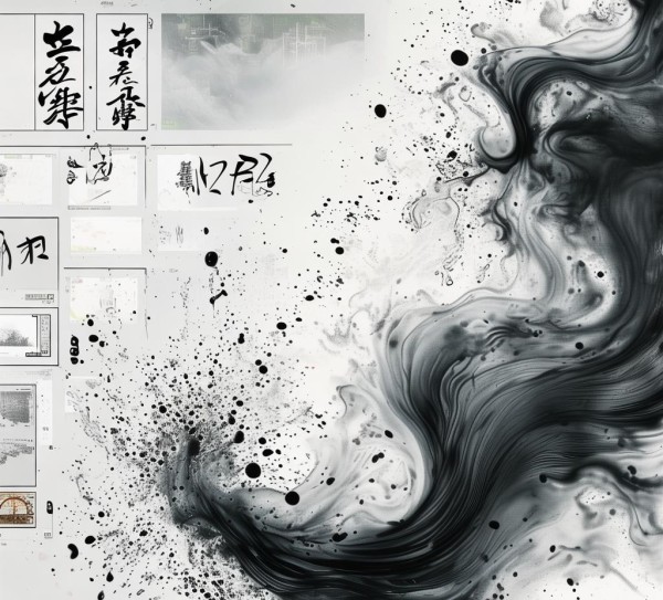 水墨韵动，PPT模板下载与创意书法应用揭秘,水墨韵动，PPT模板下载与创意书法应用揭秘,书法艺术,第1张