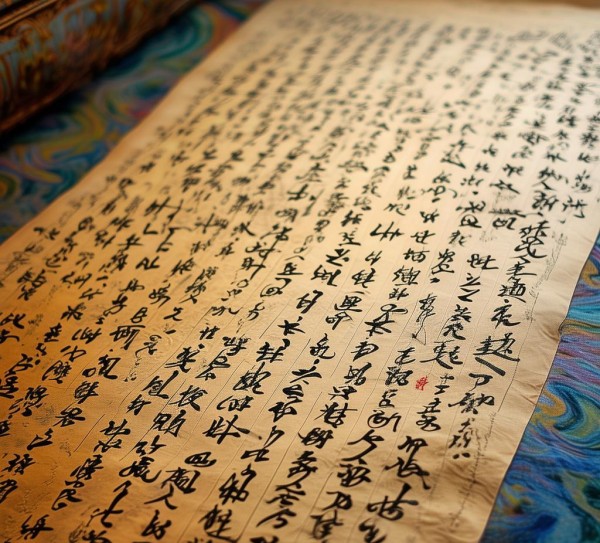 穿越时空的五列十行书法画卷赏析,穿越时空的五列十行书法画卷赏析,书法艺术,书法,第1张